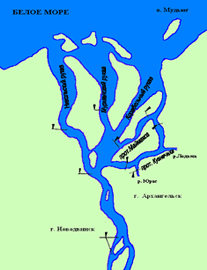 Карта северной двины с притоками